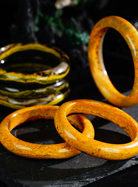 福子珠宝天然大黄蜂雄黄石手镯无忧化水晶饰品礼物