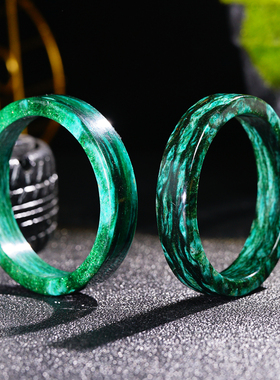 福子珠宝天然孔雀绿祖母绿手镯绿离云母方镯文玩小众礼物支持鉴定