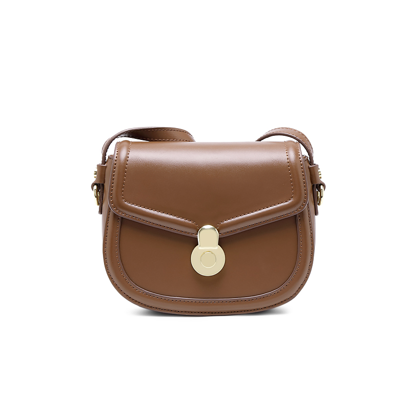 棕色2020新款潮网红百搭秋季马鞍包 somay女士包袋