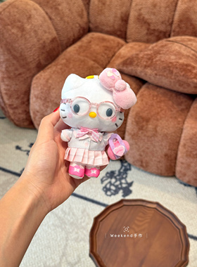 平成高校hellokitty挂件书包钥匙扣可爱眼镜Kitty酱包包公仔玩偶