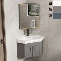 Triangular Hand Wash Basin Cabinet Combined Small Family Corner Bath Cabinet Toilet Wash Bench Pool Mini Washbasin