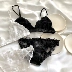 THREEPIG Light Luxury Girl Sweet Lace Bra Set Double Quần lót lưới trong suốt Cup mềm không có vòng thép - Bộ đồ lót áo lót đẹp Bộ đồ lót