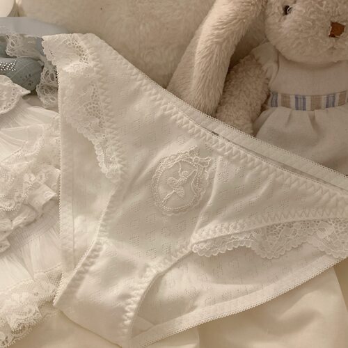 舒适感女士内裤甜系风纯色少女感低腰舒适棉质三角内裤学生平价 - 图1