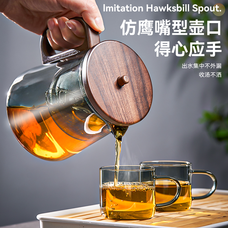 捷安玺飘逸杯泡茶壶家用耐热玻璃泡茶杯2024新款一键茶水分离茶具 - 图1