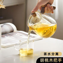 Teapot Glass Lady High Face Value High Temperature Resistant Cooking Tea Ware Single Pot Filter Tea Set Afternoon Flowers Tea Wood The Tea Maker