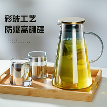 Cold Kettle Glass Home High Temperature Resistant Large Capacity Cool Kettle White Open Water Cup Living-room Water Zapot Teapot Suit