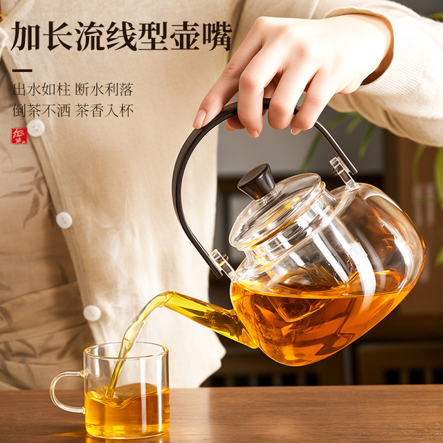 ແກ້ວ borosilicate ສູງ teapot ສຸຂະພາບດອກຊາ