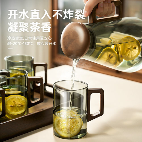 捷安玺茶杯高硼硅玻璃杯绿茶泡茶杯耐高温防烫杯子带把手喝茶水杯 - 图1