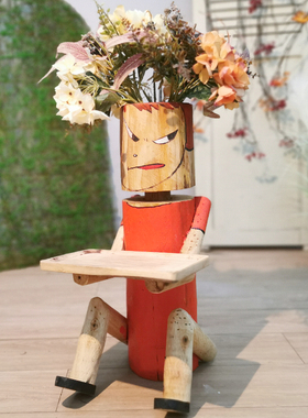 实木花盆摆件原生态DIY测试推荐