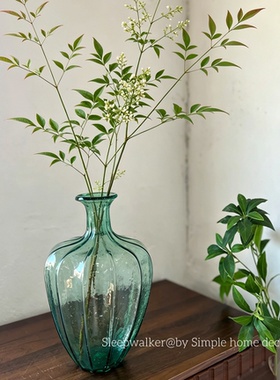清风壶｜西班牙绿色气泡感诧寂风玻璃花瓶水培插花瓶家居装摆件