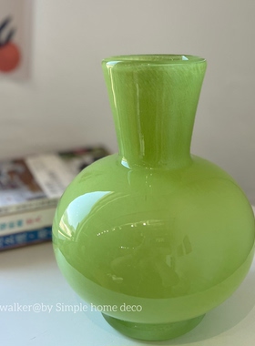 蜜桃泡泡｜北欧简约粉色玻璃花瓶客厅餐桌高级感插花器轻奢摆件