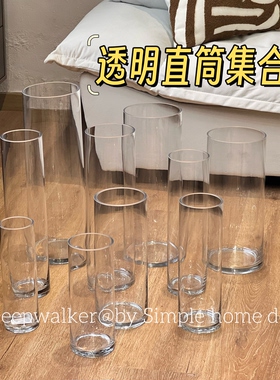 透明直筒集｜透明厚实玻璃直筒花瓶 醒花桶 超级百搭实用简单直筒
