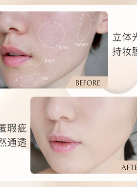 干皮油皮保湿隔离遮瑕持久不卡粉不脱妆黄黑皮粉底液女持妆粉底