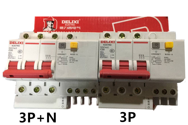 德力西漏电断路器DZ47sLE 3P/3P+N 16A20A32A40A63A漏电保护开关 - 图0