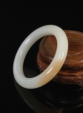 和田玉羊脂白玉手镯（带糖平安镯）内径57.4mm 25091700059