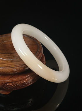 和田羊玉脂白玉手镯（带糖平安镯）内径61.6mm 25091700089