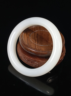 和田玉羊脂白玉手镯（平安镯）重76.357克内径61.5mm25091700041