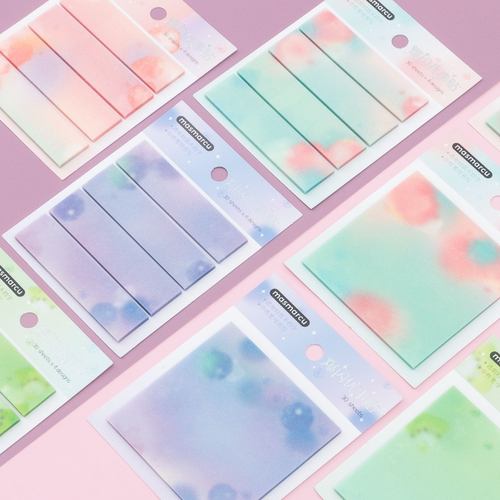 MASMARCU便利贴透明便签纸小学生便签本可撕便签贴有粘性初中生便利签便签高颜值办公笔记贴错题贴扩张优事贴 - 图0