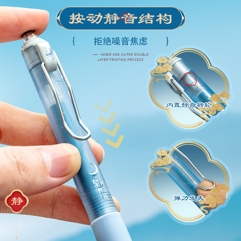 The poem of great beauty in the morning light silently press the gel pen