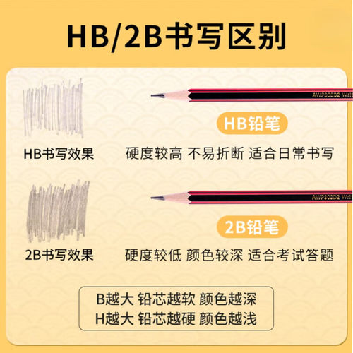 晨光木杆铅笔红杆2B六角带橡皮擦红黑抽条一二年级小学生练字考试专用绘画素描笔简约经典铅笔学习用品 - 图1