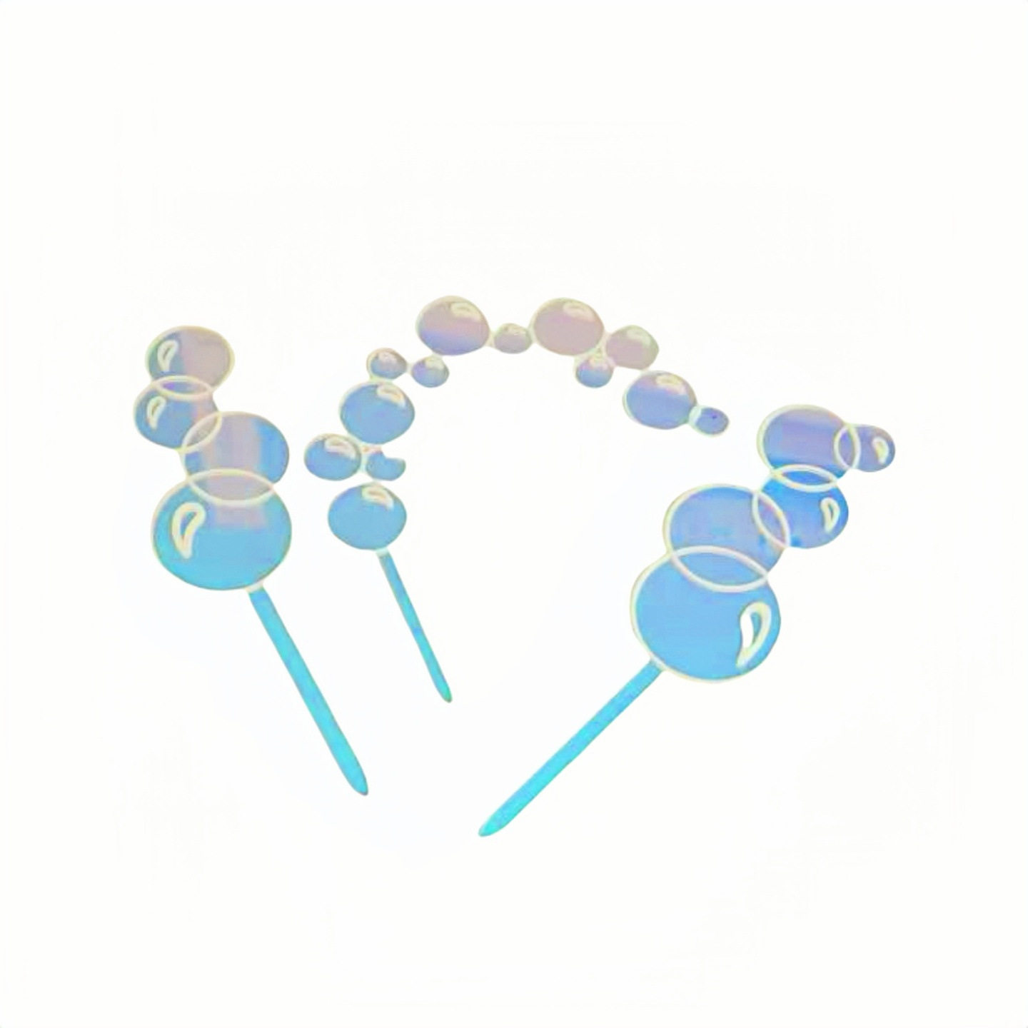 新款ins风幻彩泡泡亚克力蛋糕装饰套装 宝宝生日蛋糕烘焙装扮插件,淘宝优惠券,粉丝福利购,淘宝优惠卷