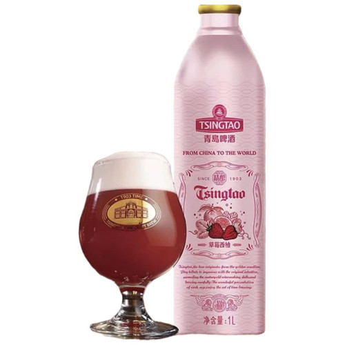 青岛啤酒精酿1升桶装甜世涛/比利时双料/小麦博克/草莓西柚白茶 - 图0