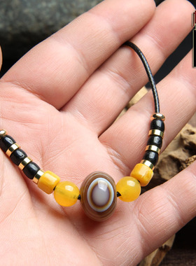 天然缠丝玛瑙天眼蚕丝天珠