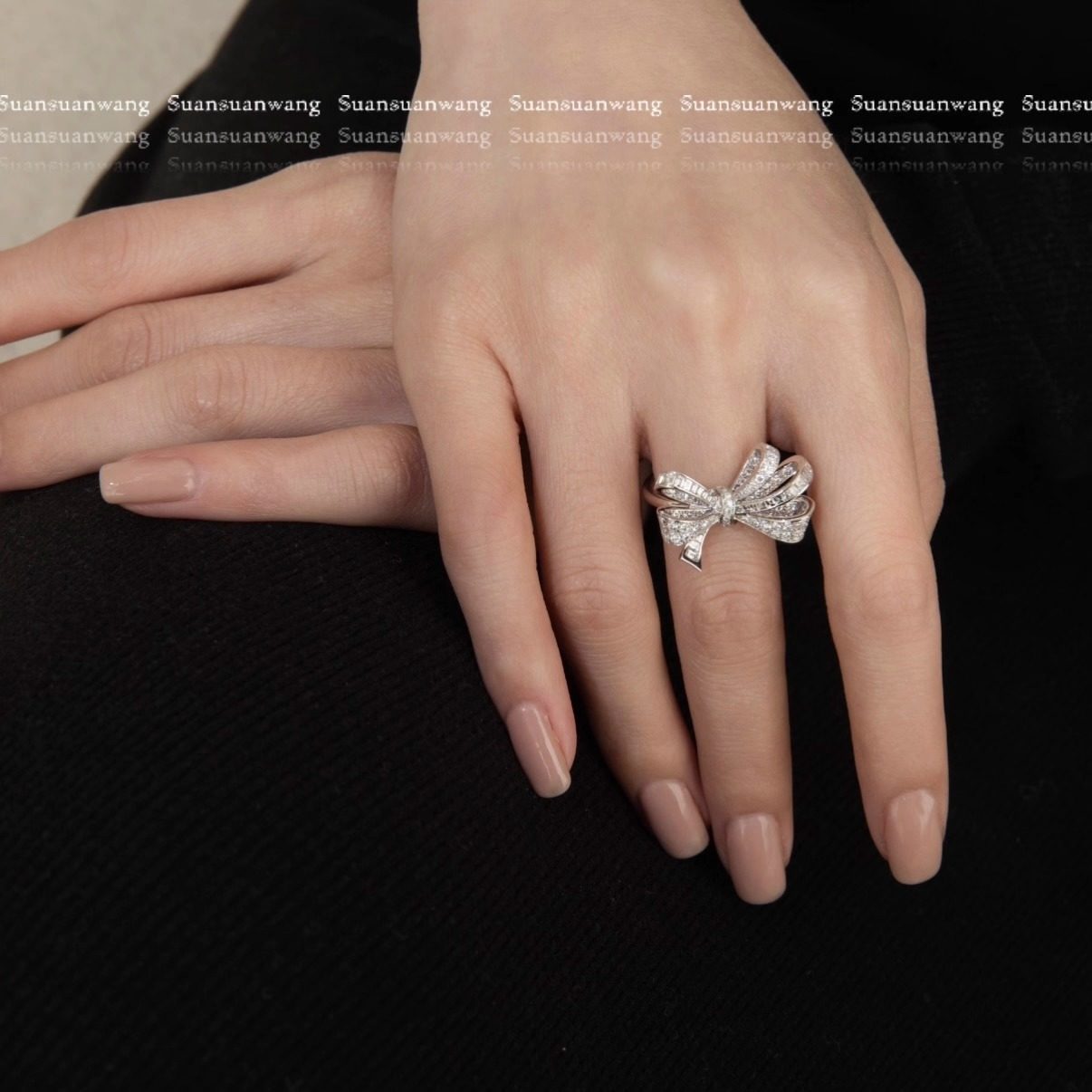 重工珠宝·GF「BOW」蝴蝶结项链戒指手链满钻奢华s925厚镀18k金,淘宝优惠券,粉丝福利购,淘宝优惠卷