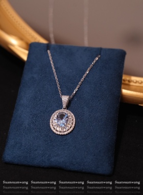 S925银蓝色大海鸽子蛋镶嵌戒指