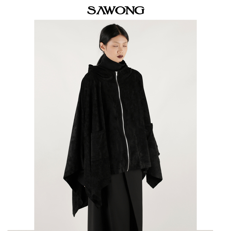 特价SAWONG春季原创设计师暗黑小众风格不规则休闲斗篷外套男女
