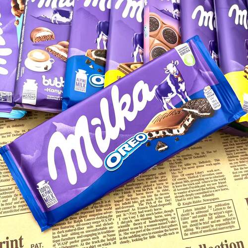外国进口德国MILKA妙卡巧克力气泡可可脂奥利奥牛奶夹心零食礼物 - 图2