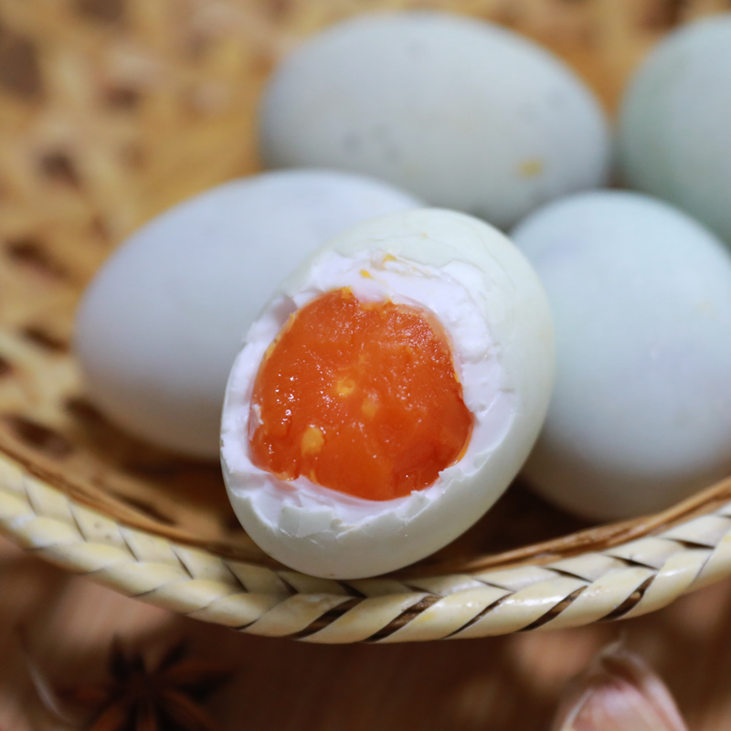 湖北特产沙湖咸鸭蛋红泥腌制红心盐蛋黄咸鸭蛋轻盐腌制不咸不淡 - 图0