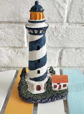 地中海风格彩色摆件灯塔摆设造景