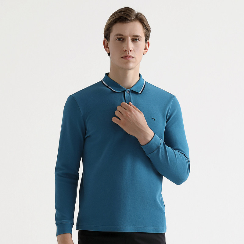 柒牌男长袖秋冬新款商务休闲polo衫 柒牌Polo衫