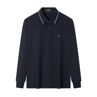 2025新舒适柒牌长袖polo衫