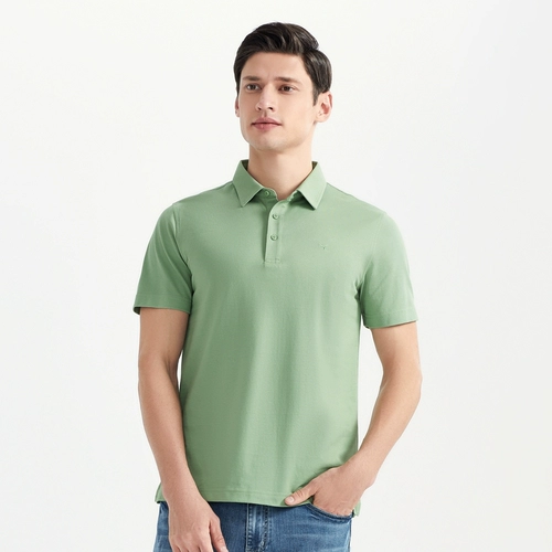 Мужская цветная хлопковая эластичная легкая и тонкая футболка polo, короткий рукав