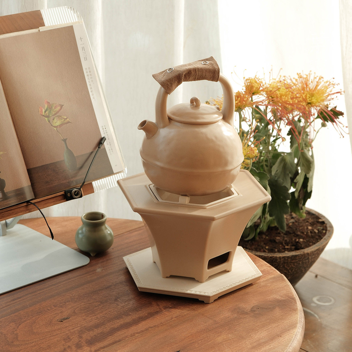 叶谭 天野六合煮茶炉 景德镇陶瓷碳炉耐热防爆围炉煮茶冬日家用,淘宝优惠券,粉丝福利购,淘宝优惠卷