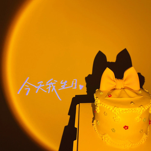生日快乐氛围灯投影灯装饰场景布拍照道具ins投影仪网红成人派对 - 图1