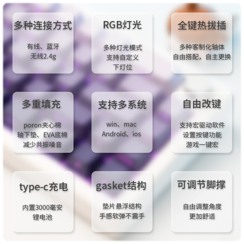 ESC66/GMK67旋钮机械键盘热拔插gasket结构三模无线蓝牙RGB麻将音-图1