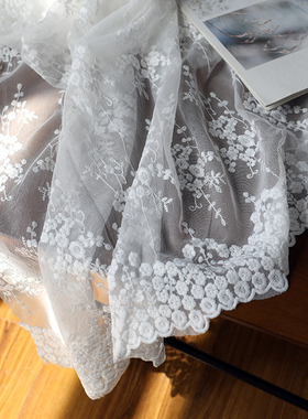 法式风网纱棉线蕾丝野餐布道具