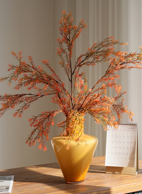 侘寂风冬日仿真花千层金假花客厅摆设干花插花花束餐桌装饰品摆件