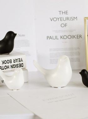 风吟黑白现代简约样板间创意摆件