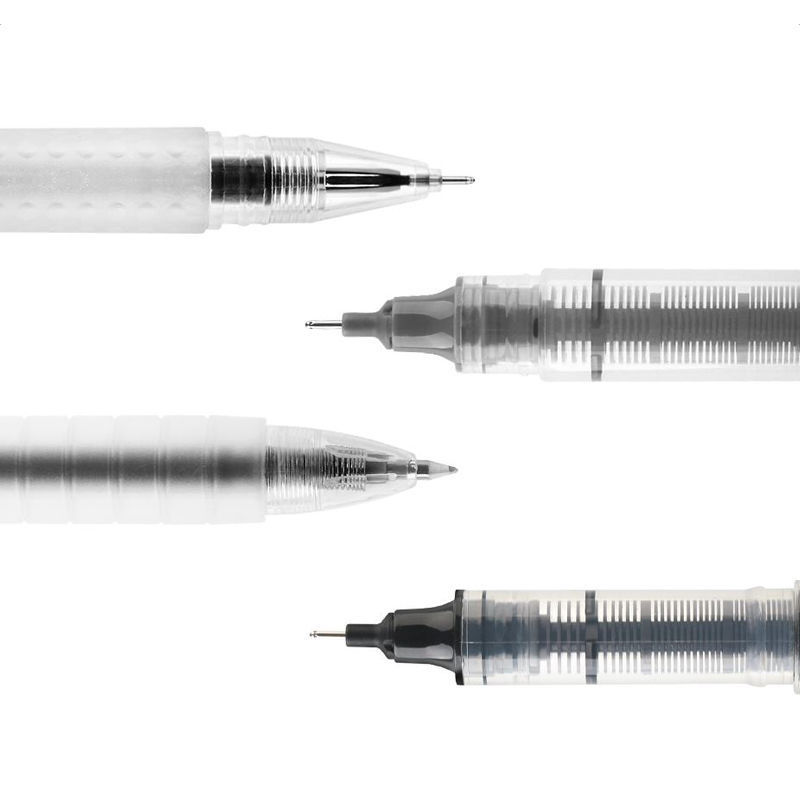 点石速干中性笔学生考试签字笔ins简约按动笔针管黑色学霸笔套装 - 图3