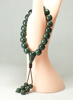 男士桶珠手串新疆和田玉