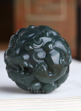 貔貅玉石手球健身球真品和田玉