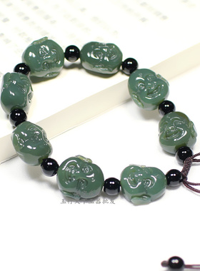 和田玉观音佛手串男女情侣手串