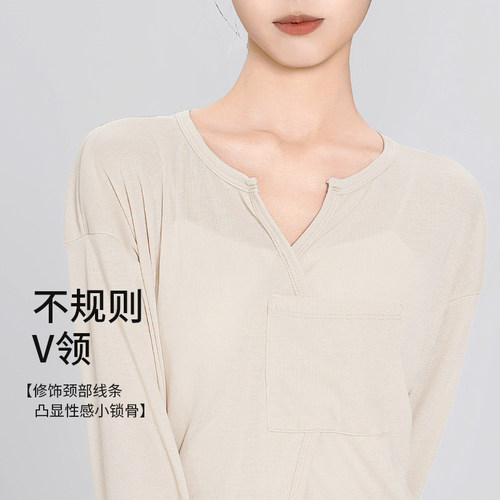 现代舞练功服女成人宽松跳舞长袖上衣中国古典舞服白色罩衫打底衣 - 图1