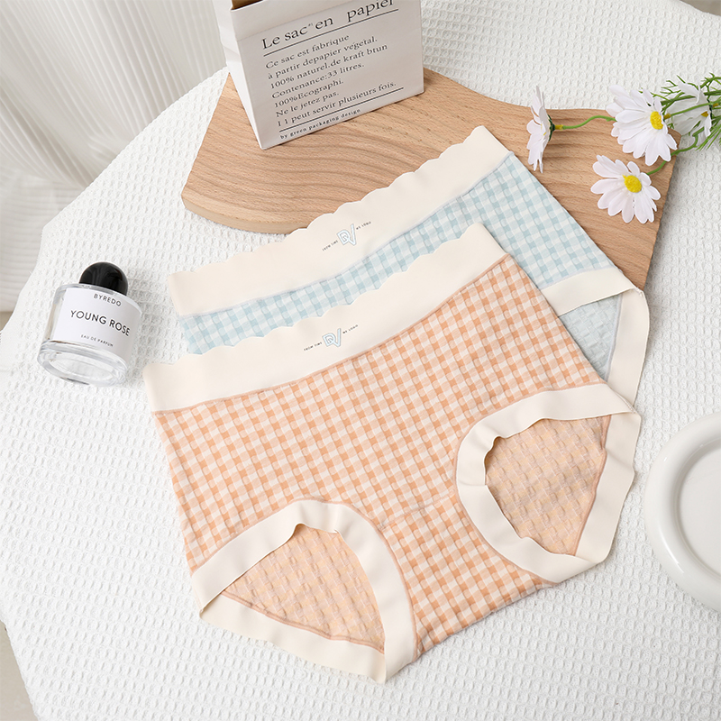 大码内裤女士胖mm200斤高腰5A抑菌纯棉裆无痕透气格子少女三角裤,淘宝优惠券,粉丝福利购,淘宝优惠卷