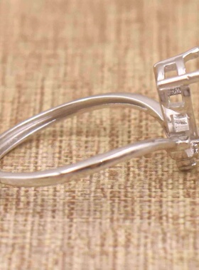 梨形925银戴妃款戒指空托围锆代裸石镶嵌18k金多规格戒指空托活口