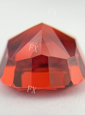 肥正方冰花切中国红色锆石小众宝石裸石项链手链戒指可镶嵌新中式